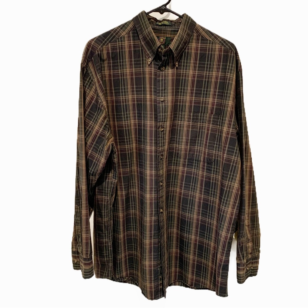 Club Room men’s long sleeve button down front shirt.  16.5, 34-35.